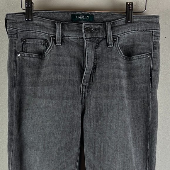 2/$30 Lauren Ralph Lauren High Waist straight leg gray Jeans 4 - Picture 4 of 5